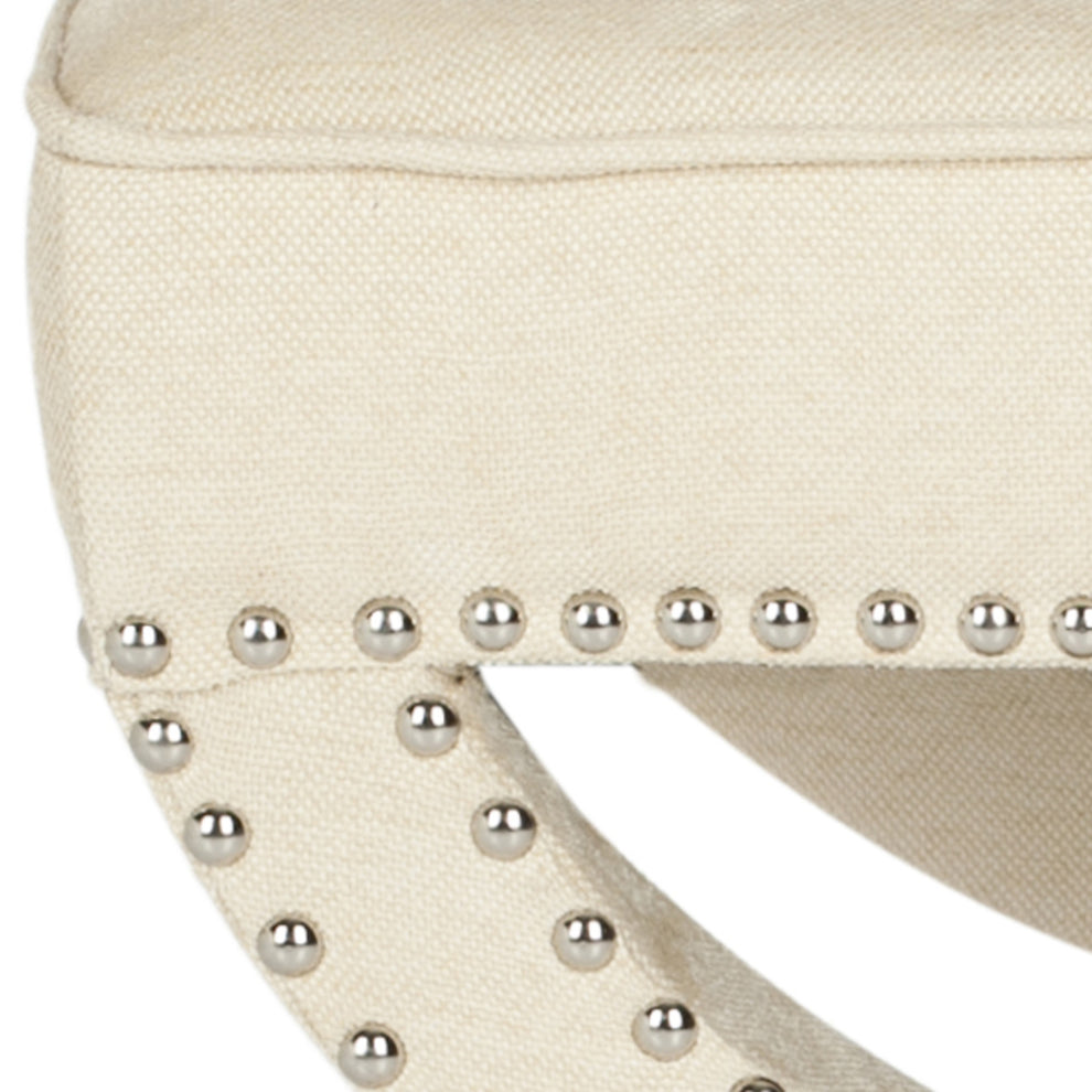 Safavieh Mystic Ottoman - Silver Nail Heads | Ottomans | Modishstore - 13
