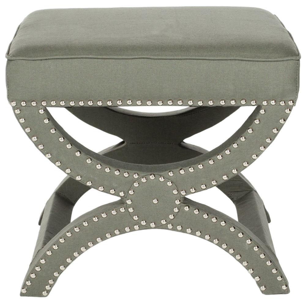 Safavieh Mystic Ottoman - Silver Nail Heads | Ottomans | Modishstore - 3