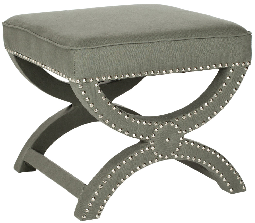 Safavieh Mystic Ottoman - Silver Nail Heads | Ottomans | Modishstore - 14