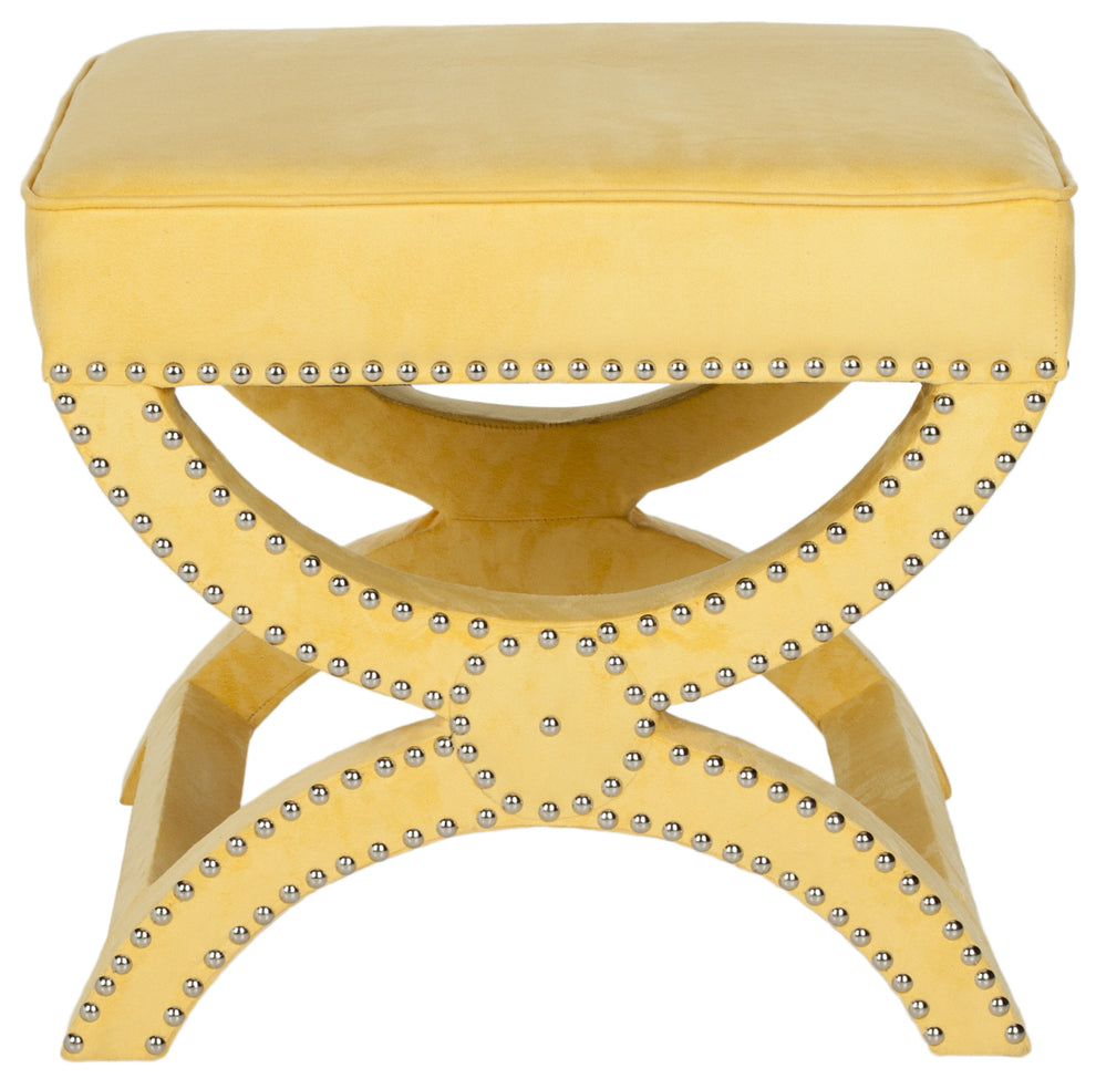 Safavieh Mystic Ottoman - Silver Nail Heads | Ottomans | Modishstore - 4
