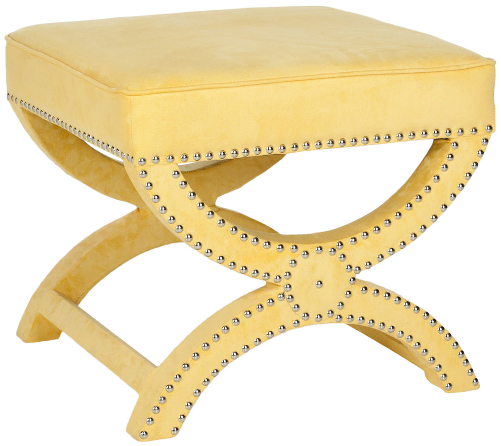 Safavieh Mystic Ottoman - Silver Nail Heads | Ottomans | Modishstore - 16