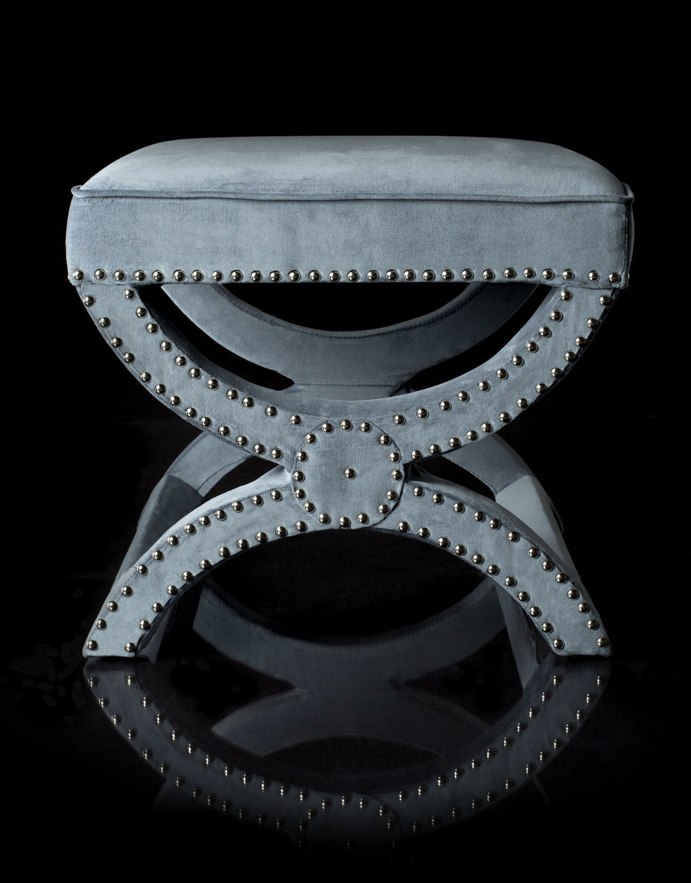 Safavieh Mystic Ottoman - Silver Nail Heads | Ottomans | Modishstore - 11