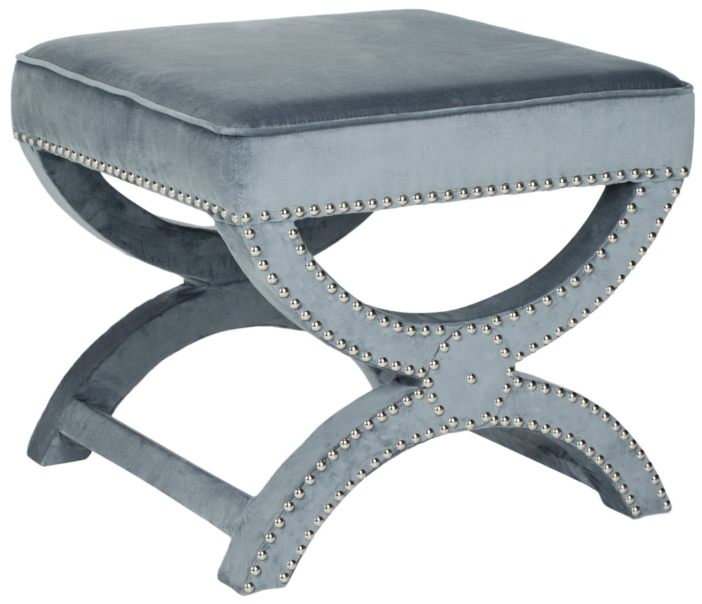 Safavieh Mystic Ottoman - Silver Nail Heads | Ottomans | Modishstore - 18