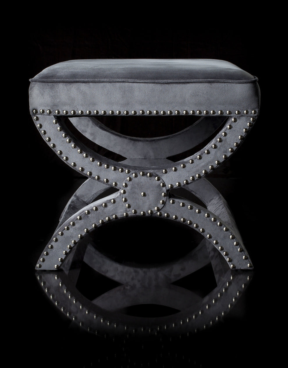 Safavieh Mystic Ottoman - Silver Nail Heads | Ottomans | Modishstore - 12