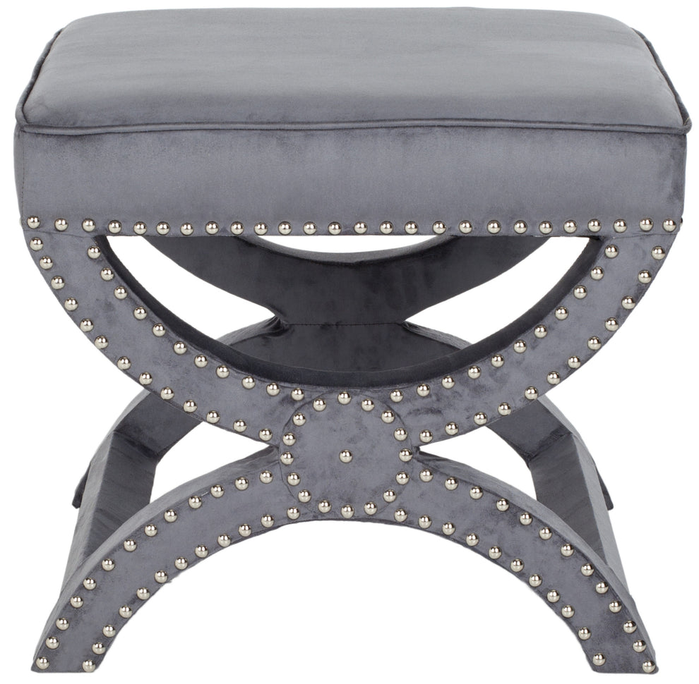 Safavieh Mystic Ottoman - Silver Nail Heads | Ottomans | Modishstore - 6