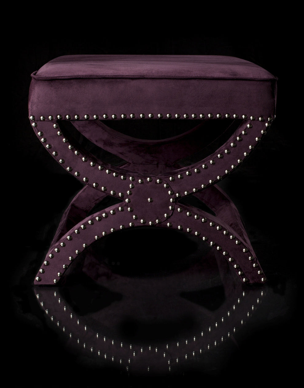 Safavieh Mystic Ottoman - Silver Nail Heads | Ottomans | Modishstore - 8