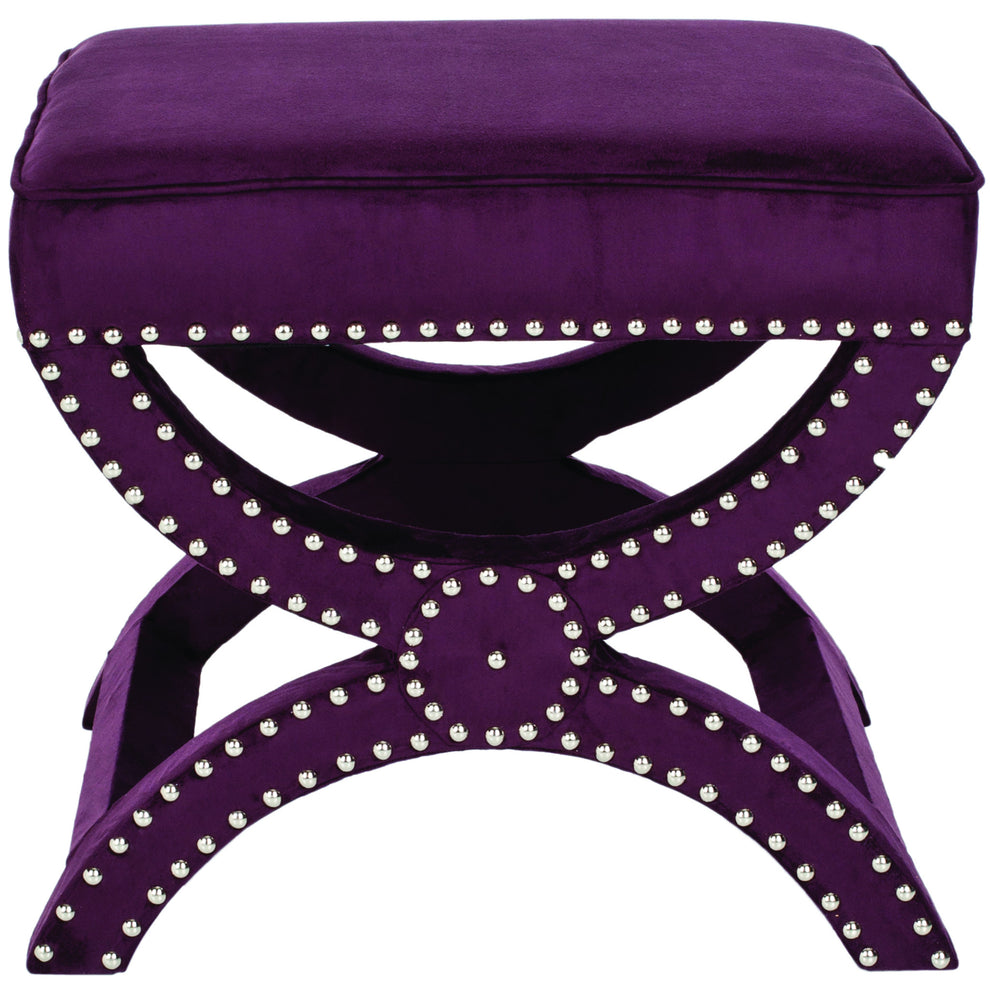 Safavieh Mystic Ottoman - Silver Nail Heads | Ottomans | Modishstore - 7