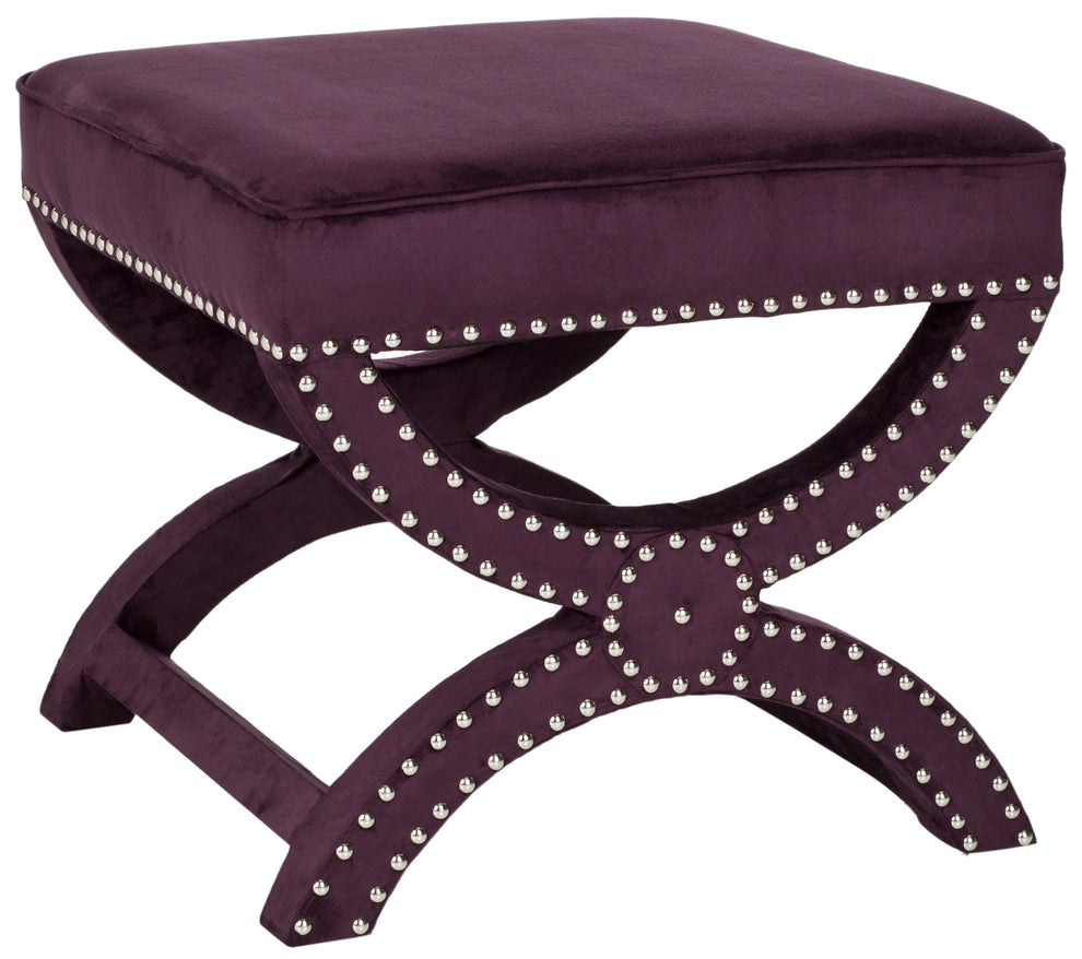 Safavieh Mystic Ottoman - Silver Nail Heads | Ottomans | Modishstore - 20