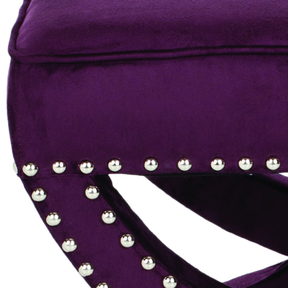 Safavieh Mystic Ottoman - Silver Nail Heads | Ottomans | Modishstore - 21