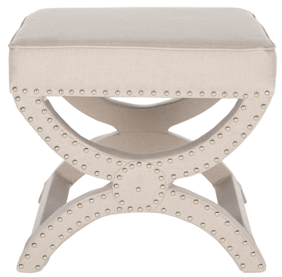 Safavieh Mystic Ottoman - Silver Nail Heads | Ottomans | Modishstore - 22
