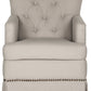 Safavieh Millicent Swivel Accent Chair - Brass Nail Heads | Accent Chairs | Modishstore - 3