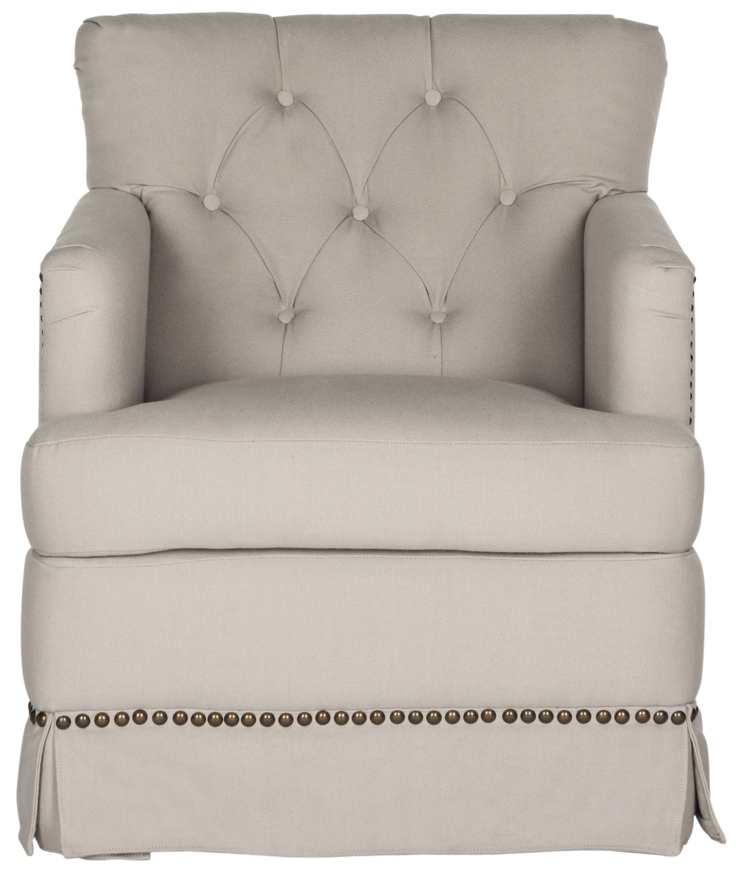 Safavieh Millicent Swivel Accent Chair - Brass Nail Heads | Accent Chairs | Modishstore - 3