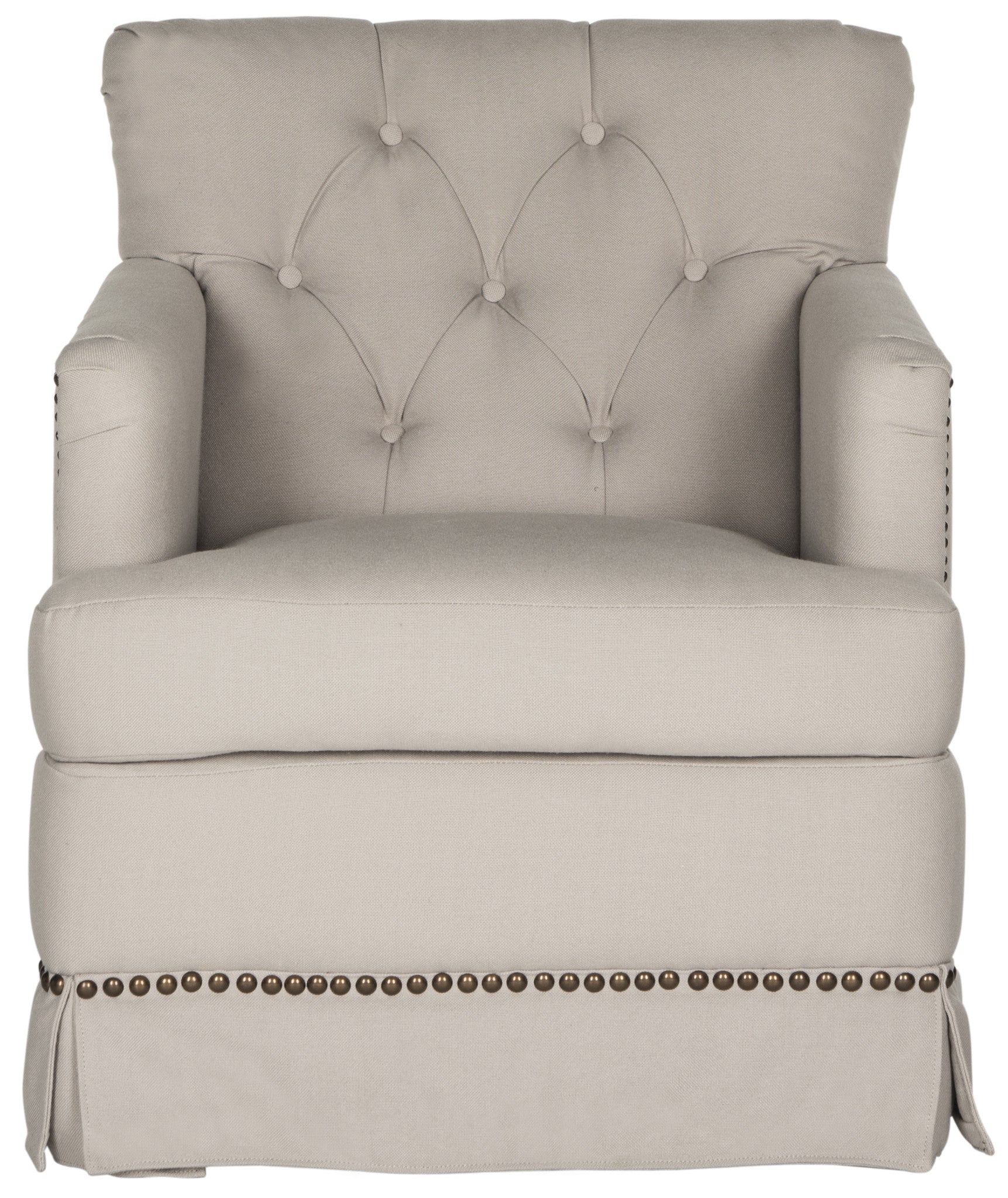Safavieh Millicent Swivel Accent Chair - Brass Nail Heads | Accent Chairs | Modishstore - 3