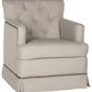 Safavieh Millicent Swivel Accent Chair - Brass Nail Heads | Accent Chairs | Modishstore - 1