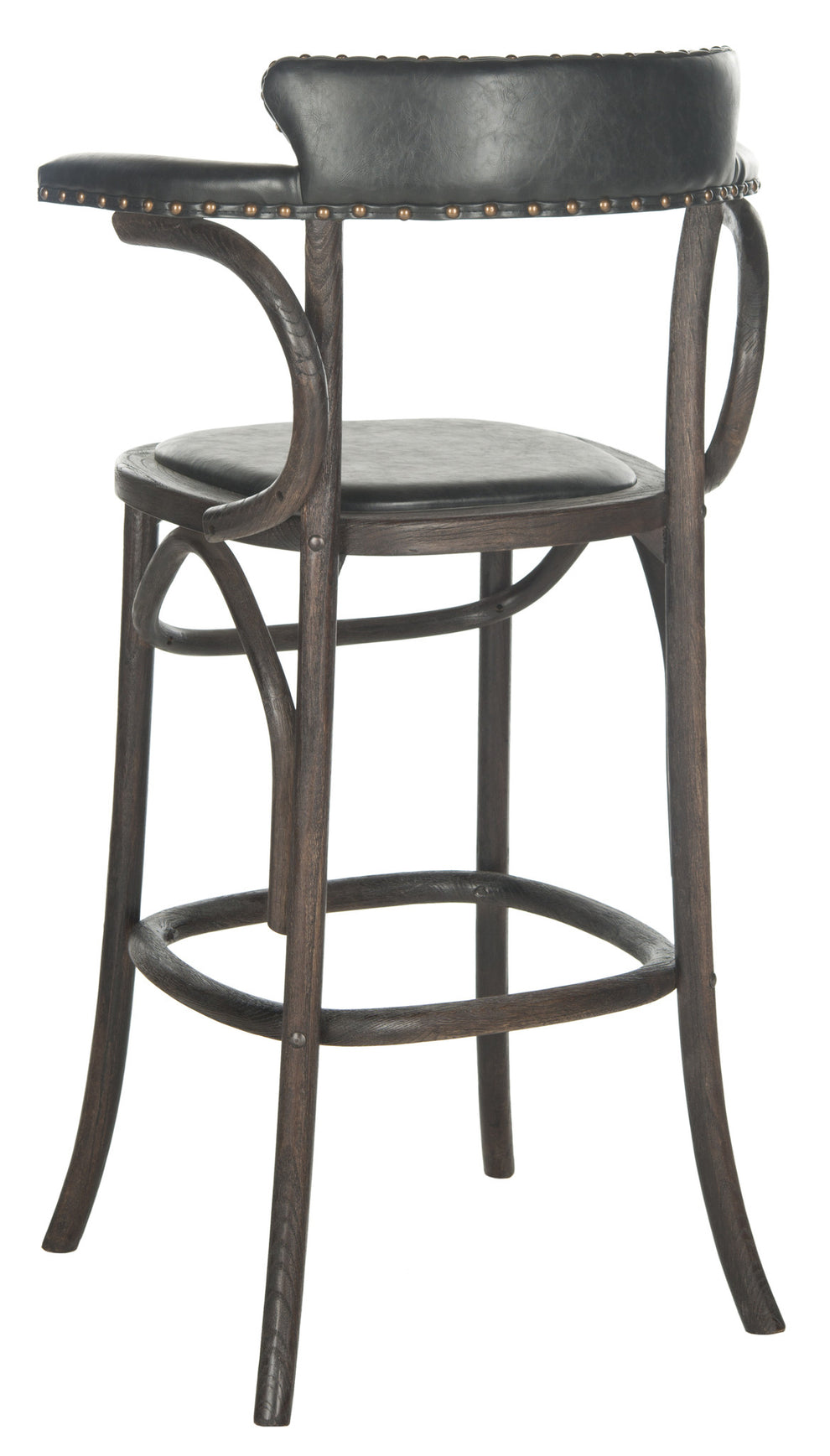 Safavieh Kenny Barstool - Brass Nail Heads | Bar Stools | Modishstore - 3