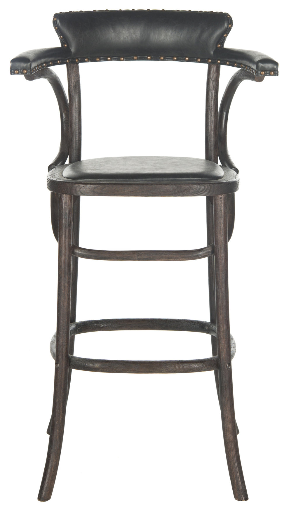 Safavieh Kenny Barstool - Brass Nail Heads | Bar Stools | Modishstore - 2