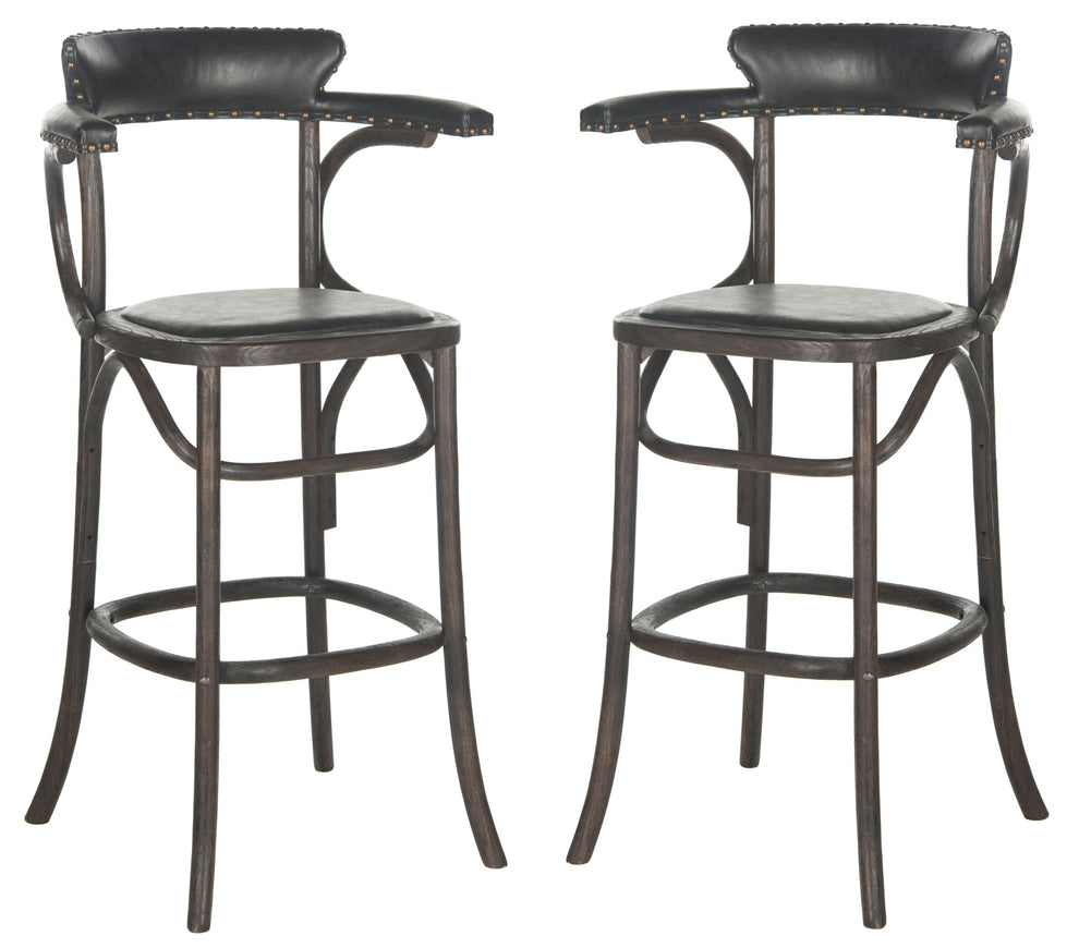Safavieh Kenny Barstool - Brass Nail Heads | Bar Stools | Modishstore - 4