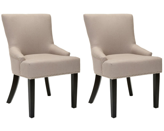 Safavieh Lotus Kd Side Chair Silver Nail Heads - Set Of 2 | Dining Chairs | Modishstore