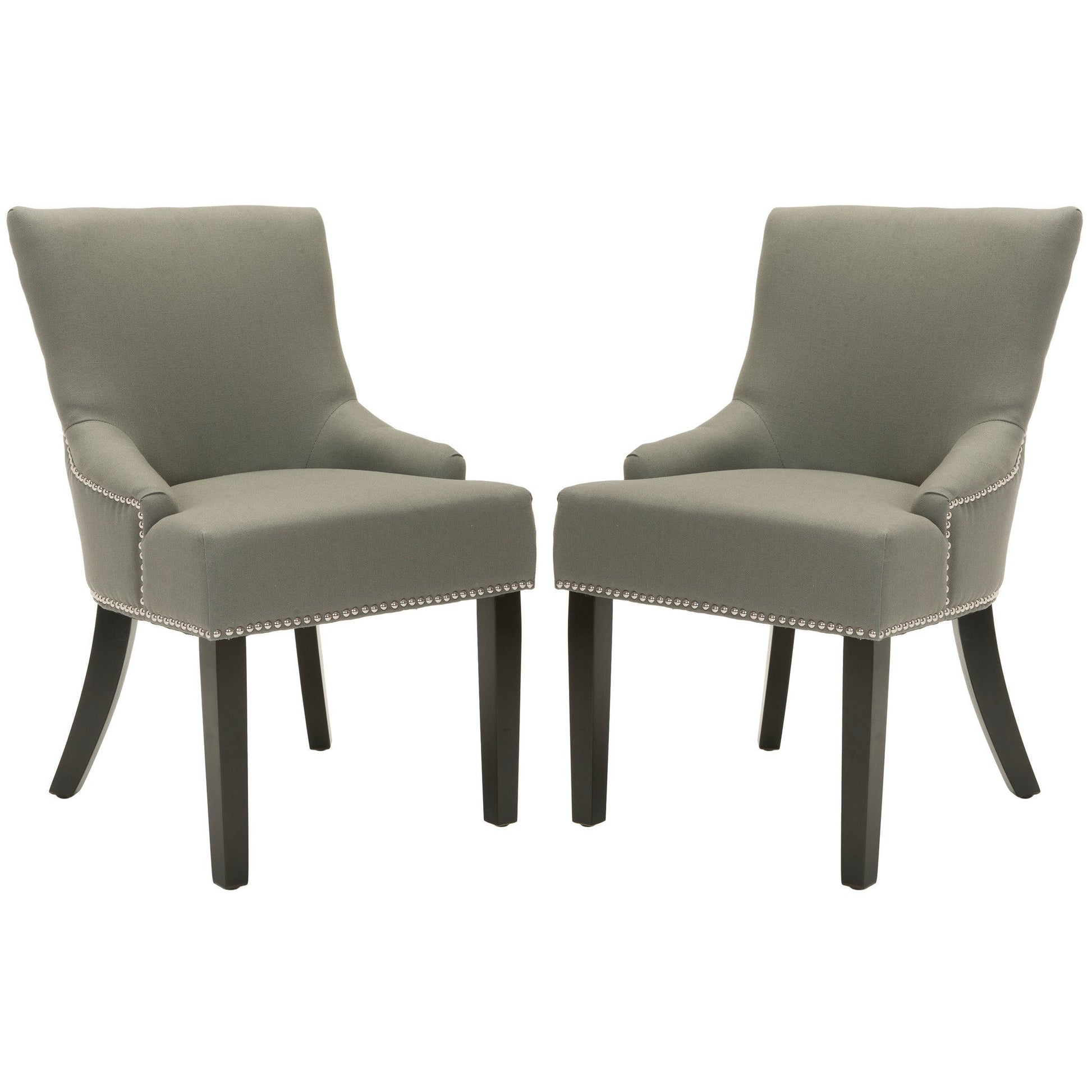 Safavieh Lotus Kd Side Chair Silver Nail Heads - Set Of 2 | Dining Chairs | Modishstore - 4