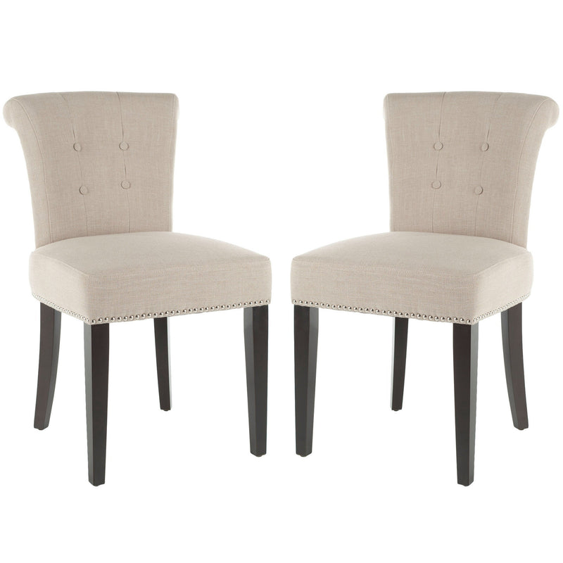 Safavieh Sinclaire Kd Side Chairs Silver Nail Heads - Set Of 2 | Dining Chairs | Modishstore
