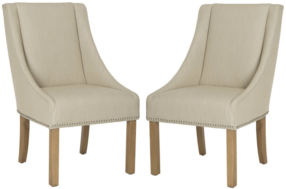 Safavieh Morris Sloping Arm Dining Chair Silver Nail Heads - Set Of 2 | Dining Chairs | Modishstore - 3