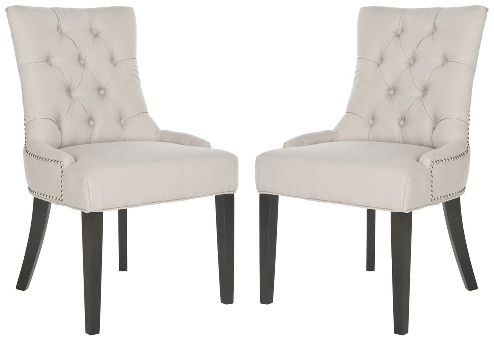 Safavieh Harlow Tufted Ring Chair Silver Nail Heads - Set Of 2 | Dining Chairs | Modishstore - 1