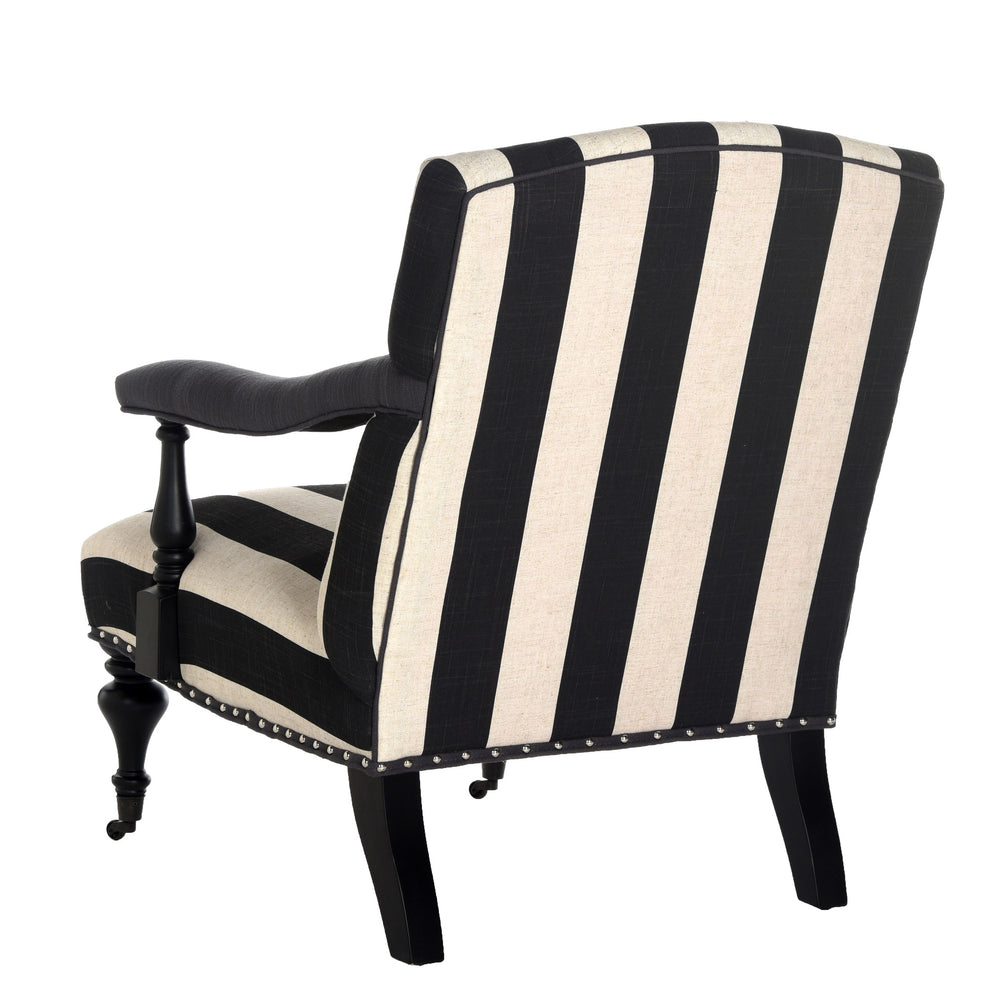 Safavieh Devona Awning Stripe Arm Chair - Silver Nail Heads | Armchairs | Modishstore - 4