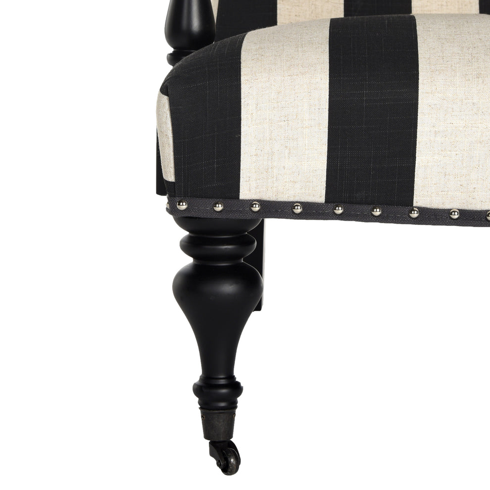 Safavieh Devona Awning Stripe Arm Chair - Silver Nail Heads | Armchairs | Modishstore - 3