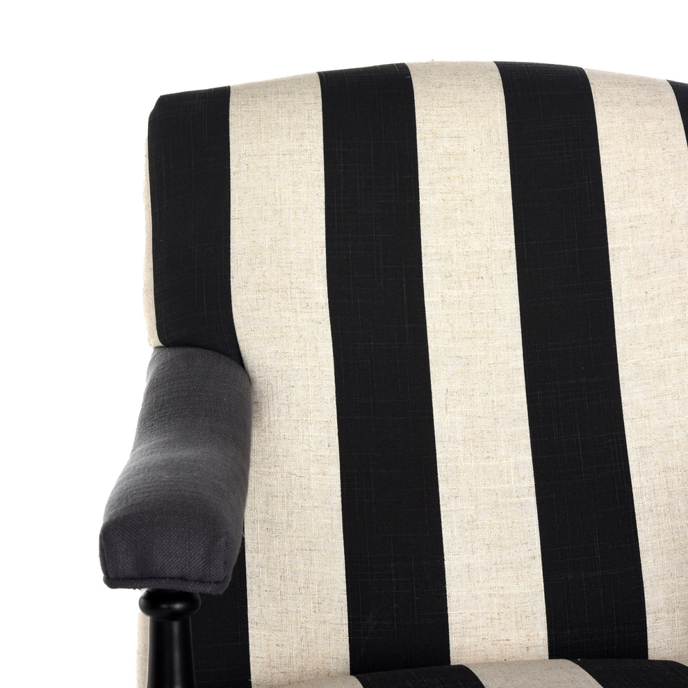 Safavieh Devona Awning Stripe Arm Chair - Silver Nail Heads | Armchairs | Modishstore - 6