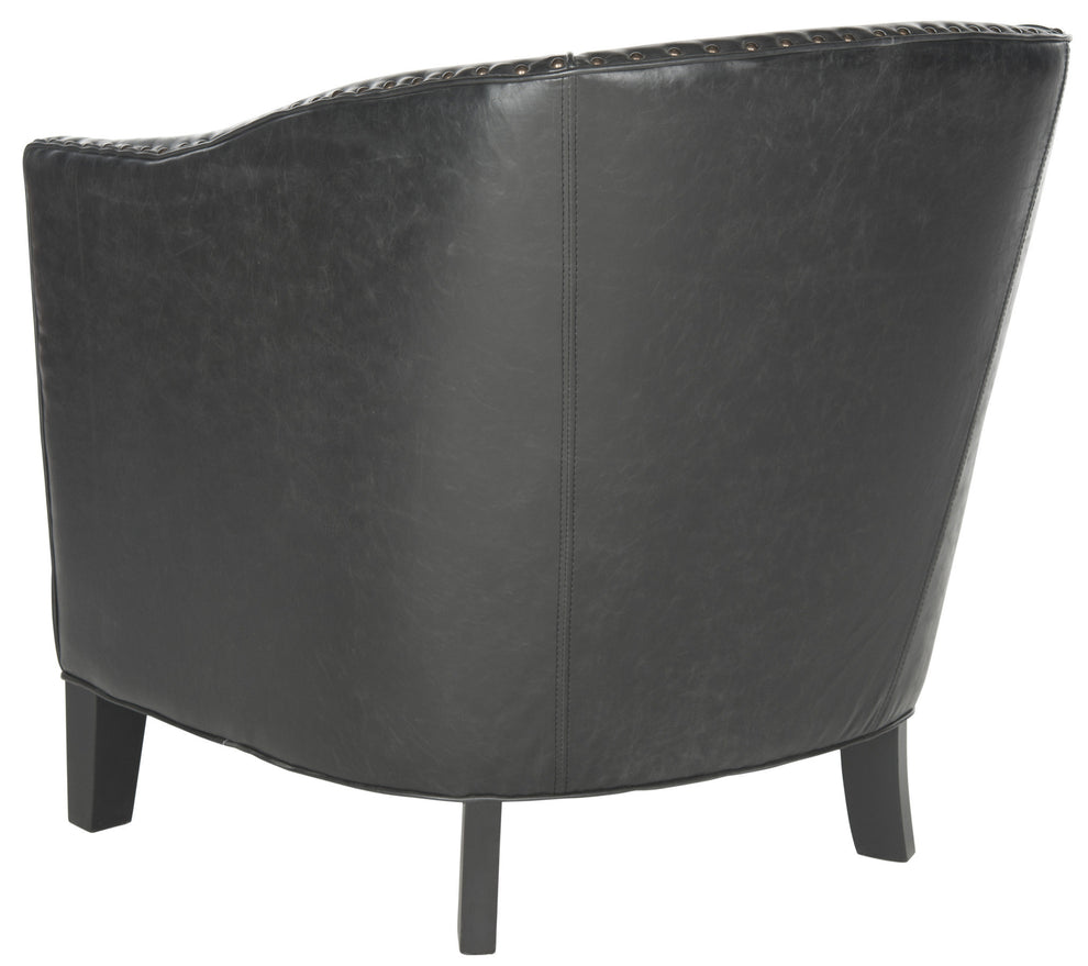 Safavieh Evander Club Chair - Brass Nail Heads | Accent Chairs | Modishstore - 4