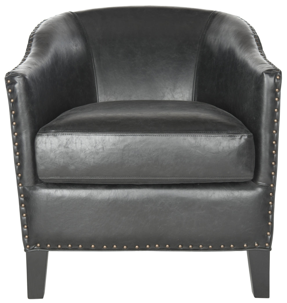 Safavieh Evander Club Chair - Brass Nail Heads | Accent Chairs | Modishstore - 2
