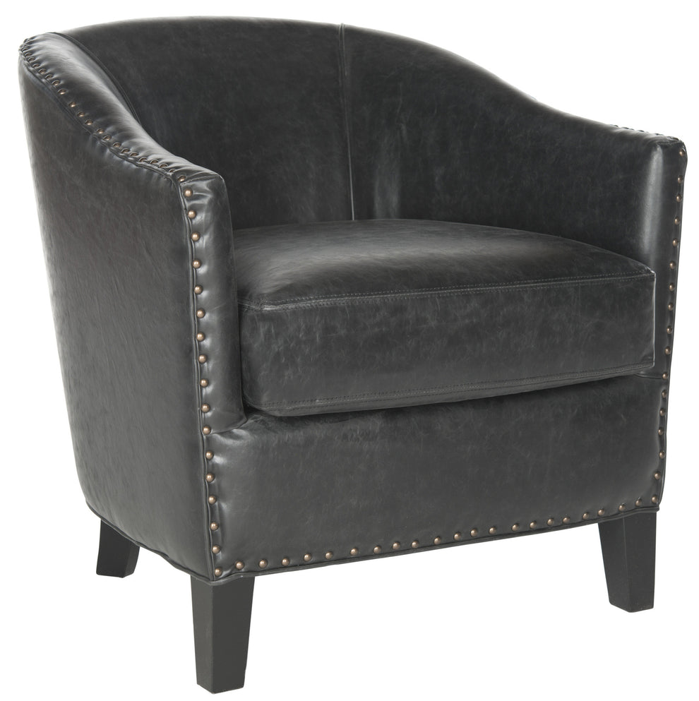 Safavieh Evander Club Chair - Brass Nail Heads | Accent Chairs | Modishstore - 5