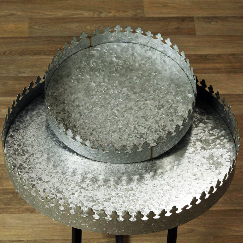 Metallic Round Crown Garden Tray-4