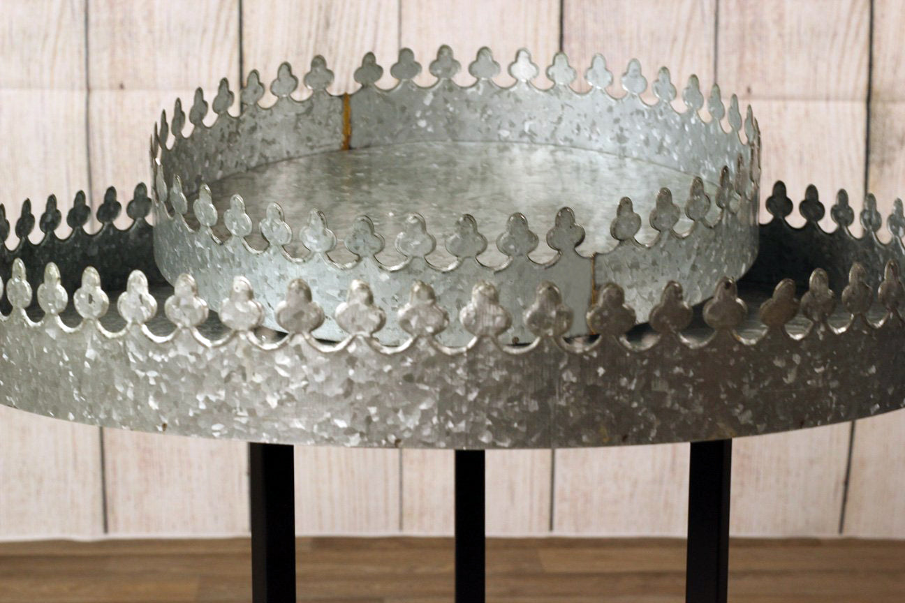 Metallic Round Crown Garden Tray-5