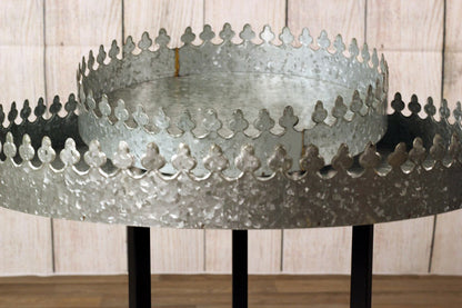 Metallic Round Crown Garden Tray-5