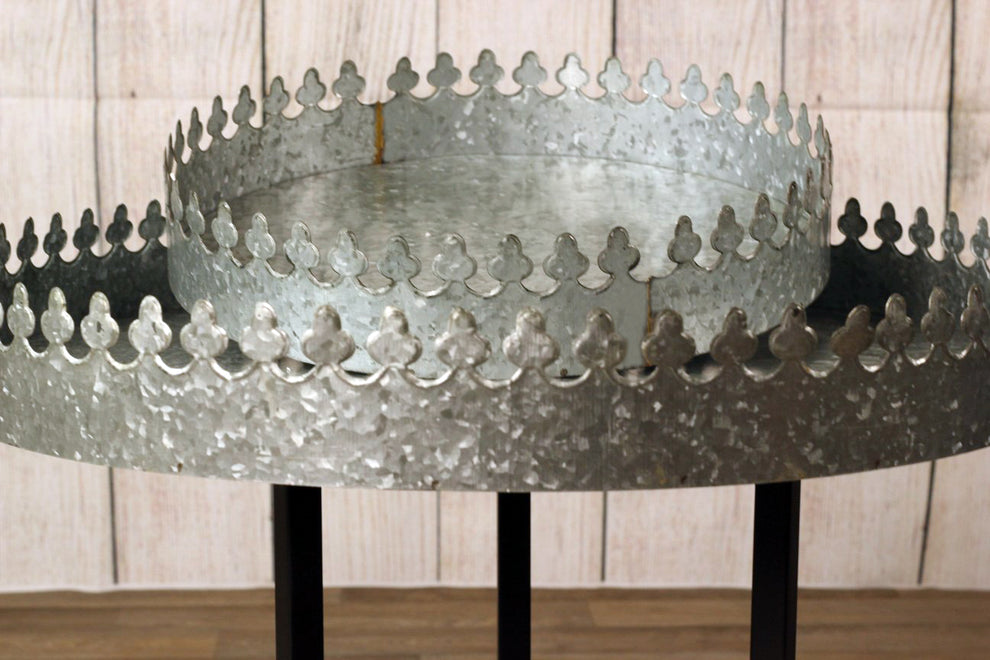 Metallic Round Crown Garden Tray-5