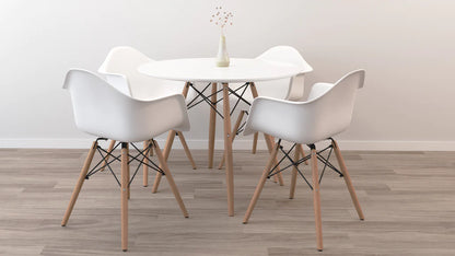 32" Round Eiffel Dining Table Set By Modholic | Dining Sets | Modishstore - 2