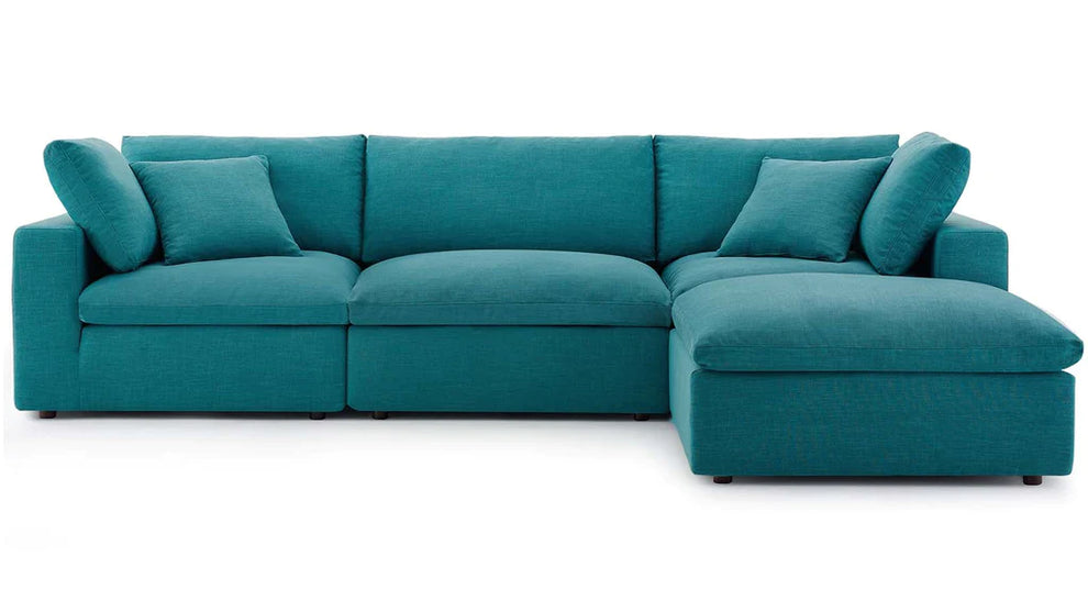 Feather 3 Seater Sectional Sofa With Ottoman By Modholic | Sectional | Modishstore - 6