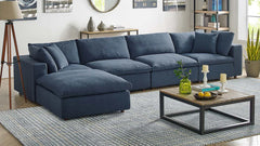 Feather 4 Seater Sectional Sofa With Ottoman By Modholic