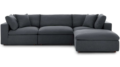Feather 3 Seater Sectional Sofa With Ottoman By Modholic | Sectional | Modishstore - 4