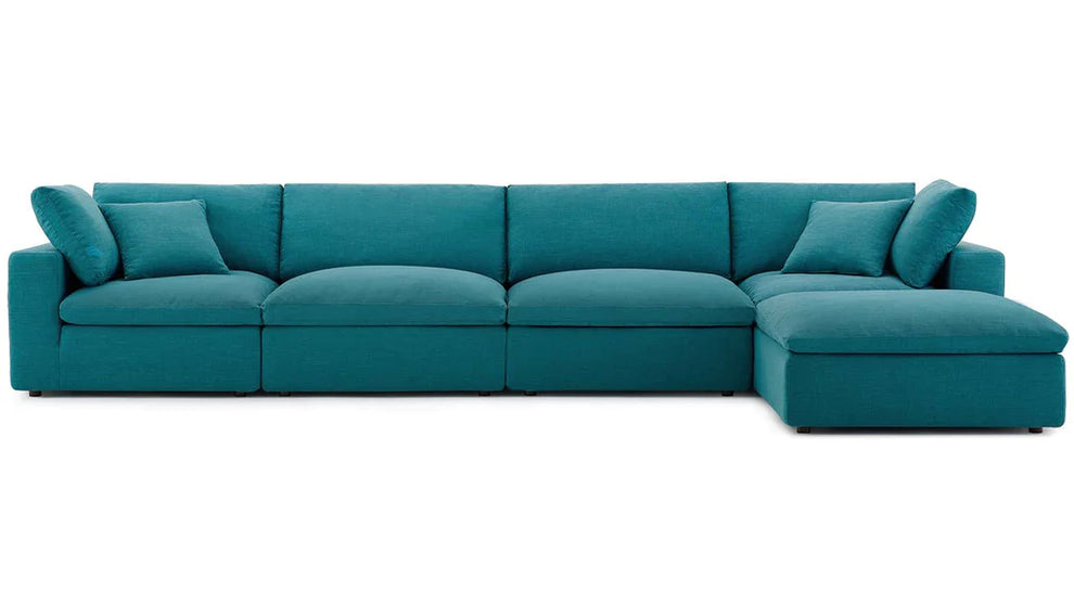 Feather 4 Seater Sectional Sofa With Ottoman By Modholic | Sectional | Modishstore - 6