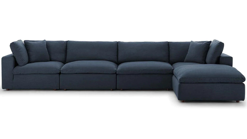 Feather 4 Seater Sectional Sofa With Ottoman By Modholic | Sectional | Modishstore - 2