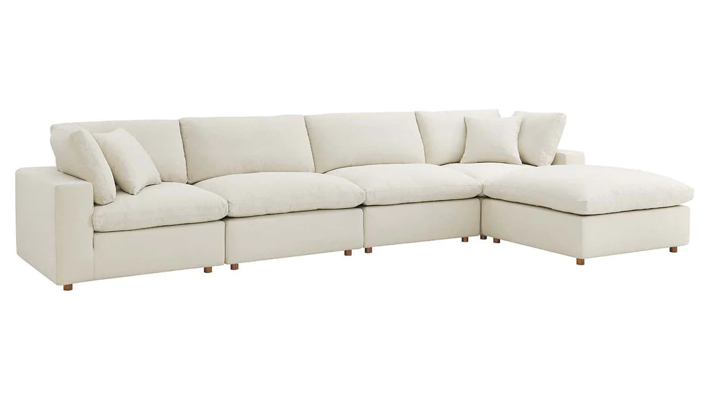 Feather 4 Seater Sectional Sofa With Ottoman By Modholic | Sectional | Modishstore - 8