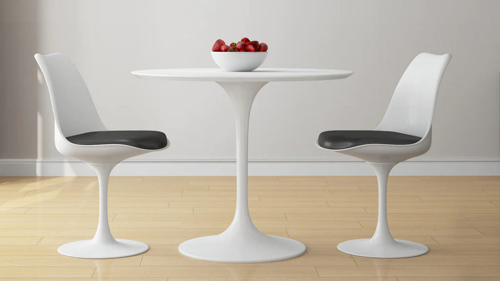 Tulip 36" Fiberglass Dining Table & Chairs 3Pc Set By Modholic | Dining Sets | Modishstore - 4