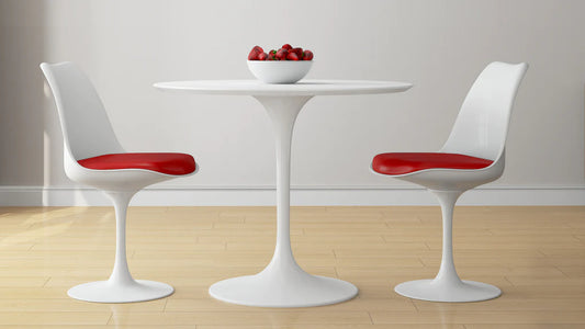 Tulip 36" Fiberglass Dining Table & Chairs 3Pc Set By Modholic | Dining Sets | Modishstore