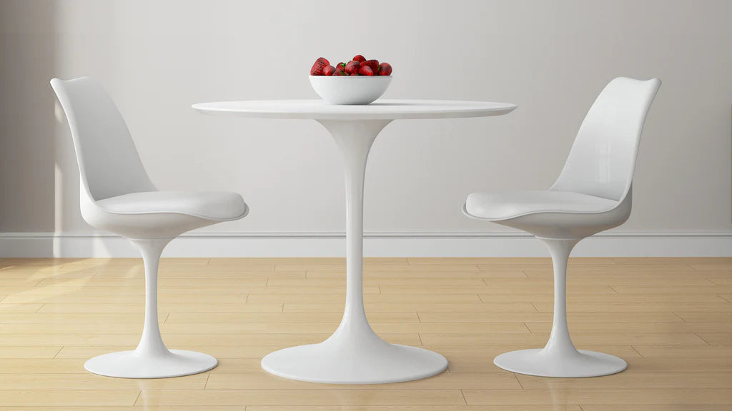 Tulip 36" Fiberglass Dining Table & Chairs 3Pc Set By Modholic | Dining Sets | Modishstore - 3