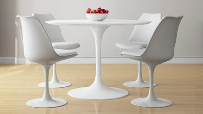 Tulip 42" Fiberglass Dining Table & Chairs 5Pc Set By Modholic | Dining Sets | Modishstore - 3