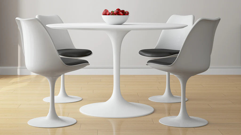 Tulip 48" Fiberglass Dining Table & Chairs 5Pc Set By Modholic | Dining Sets | Modishstore - 4
