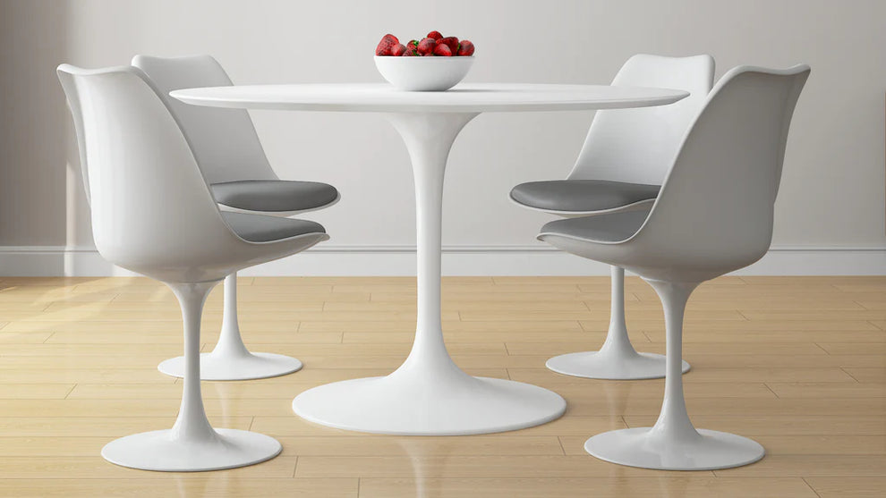 Tulip 48" Fiberglass Dining Table & Chairs 5Pc Set By Modholic | Dining Sets | Modishstore - 2