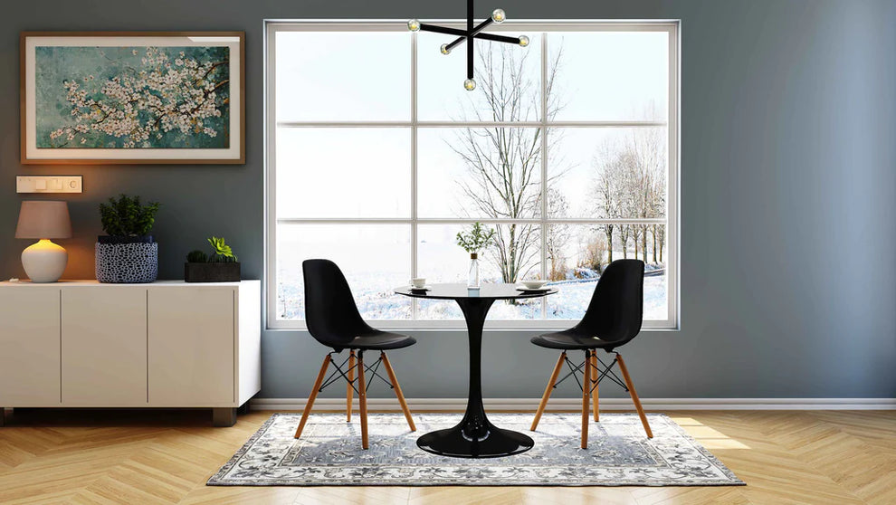 Tulip Fiberglass Black Dining Table - 32" Round By Modholic | Dining Tables | Modishstore
